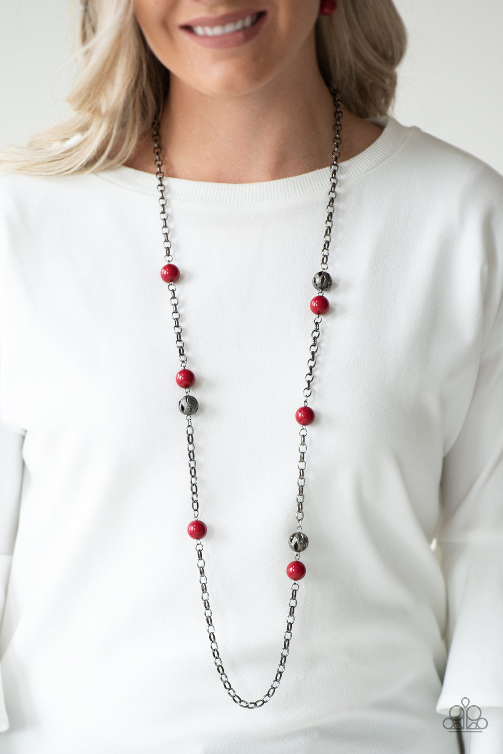 Paparazzi Accessories Fashion Fad - Red Necklace & Earrings 