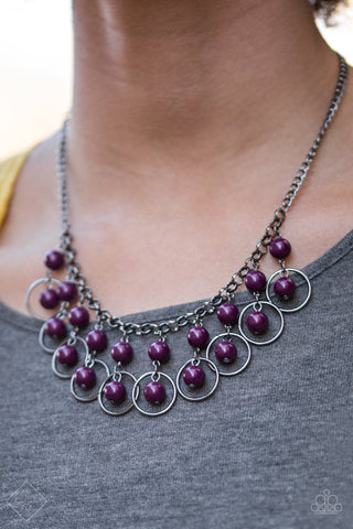Paparazzi Accessories - Really Rococo - Purple Necklace & Earrings 