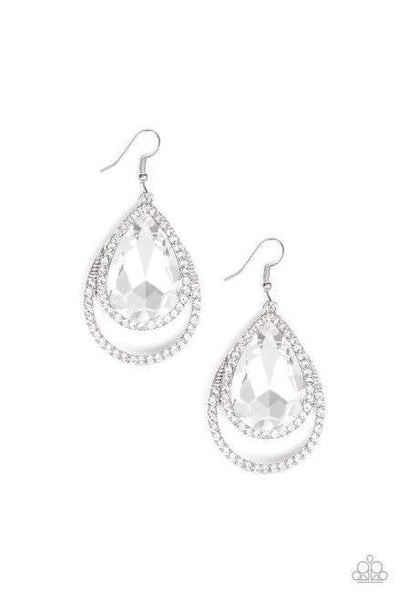 Paparazzi Accessories Famous White Earrings 