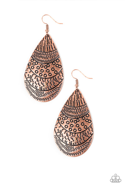 Paparazzi Accessories Safari Splash - Copper Earrings 