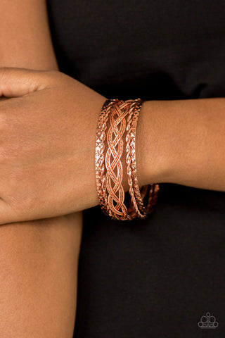 Paparazzi Accessories Straight Street - Copper Bracelet 