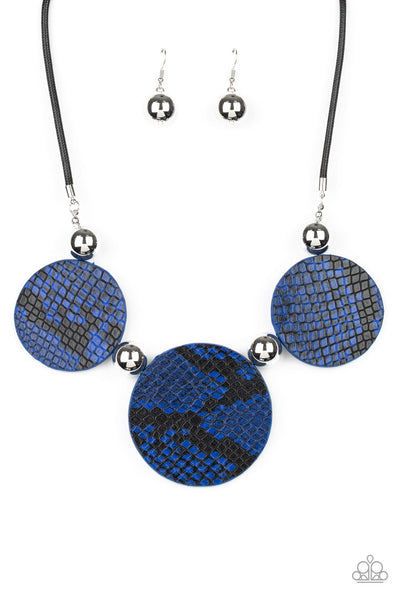 Paparazzi Accessories Viper Pit - Blue Necklace & Earrings 