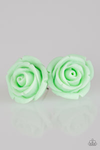 Paparazzi Accessories Rose Roulette - Green Earrings 