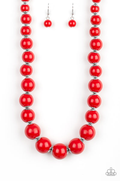 Paparazzi Accessories Everyday Eye Candy - Red Necklace & Earrings 