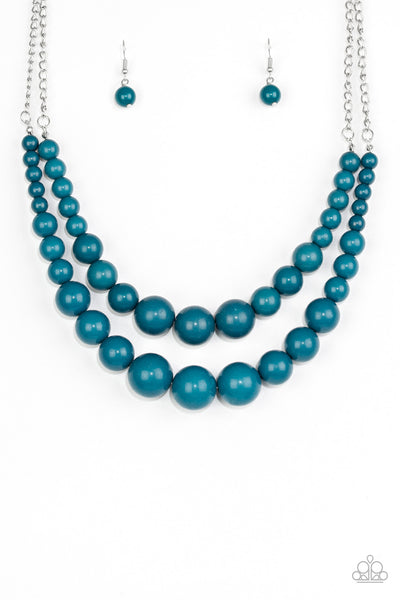 Paparazzi Accessories Full BEAD Ahead! - Blue Necklace & Earrings 