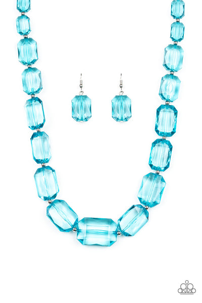 Paparazzi Accessories ICE Versa - Blue Necklace & Earrings 