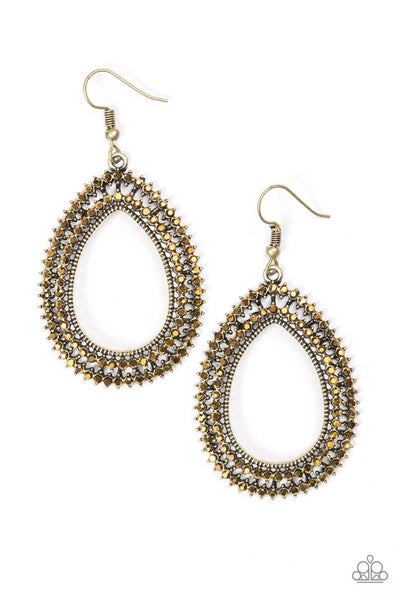 Paparazzi Accessories Award Show Sparkle - Brass Earrings 