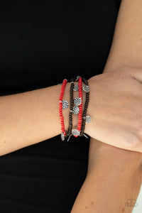 Paparazzi Accessories WOODnt Count It - Red Bracelet 