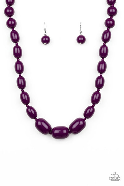 Paparazzi Accessories Poppin Popularity - Purple Necklace & Earrings 