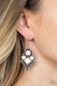 Paparazzi Accessories So Sonoran - White Earrings 