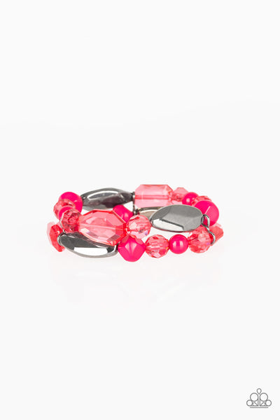 Paparazzi Accessories Rockin Rock Candy - Pink Bracelet 