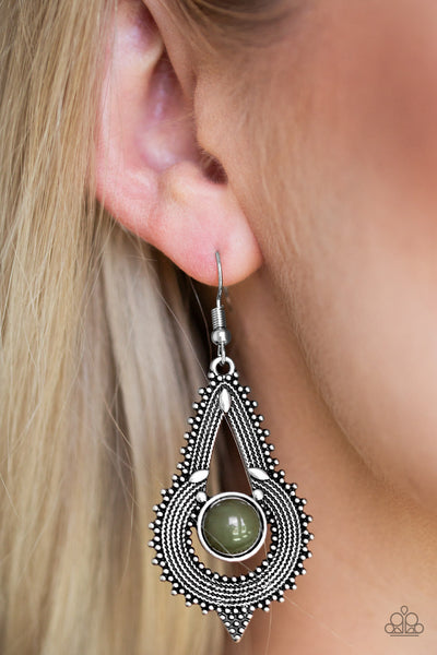 Paparazzi Accessories Zoomin Zumba - Green Earrings 