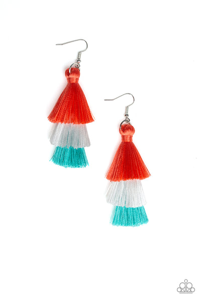 Paparazzi Accessories Hold On To Your Tassel! - Orange Earrings 