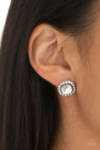 Paparazzi Accessories Latest Luxury - White Earrings 