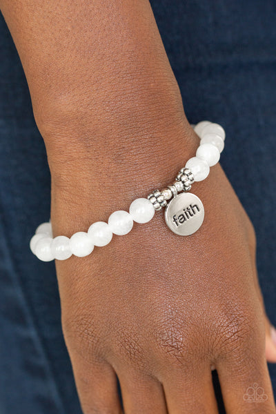 Paparazzi Accessories FAITH It, Till You Make It - White Bracelet 