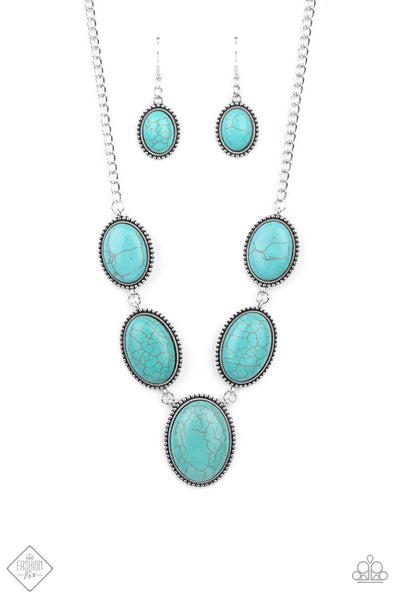 Paparazzi Accessories River Valley Radiance - Blue Necklace & Earrings 