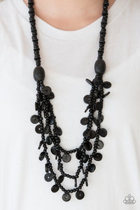 Paparazzi Accessories Safari Samba - Black Necklace & Earrings 