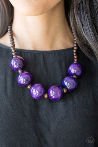 Paparazzi Accessories Oh My Miami - Purple Necklace & Earrings 