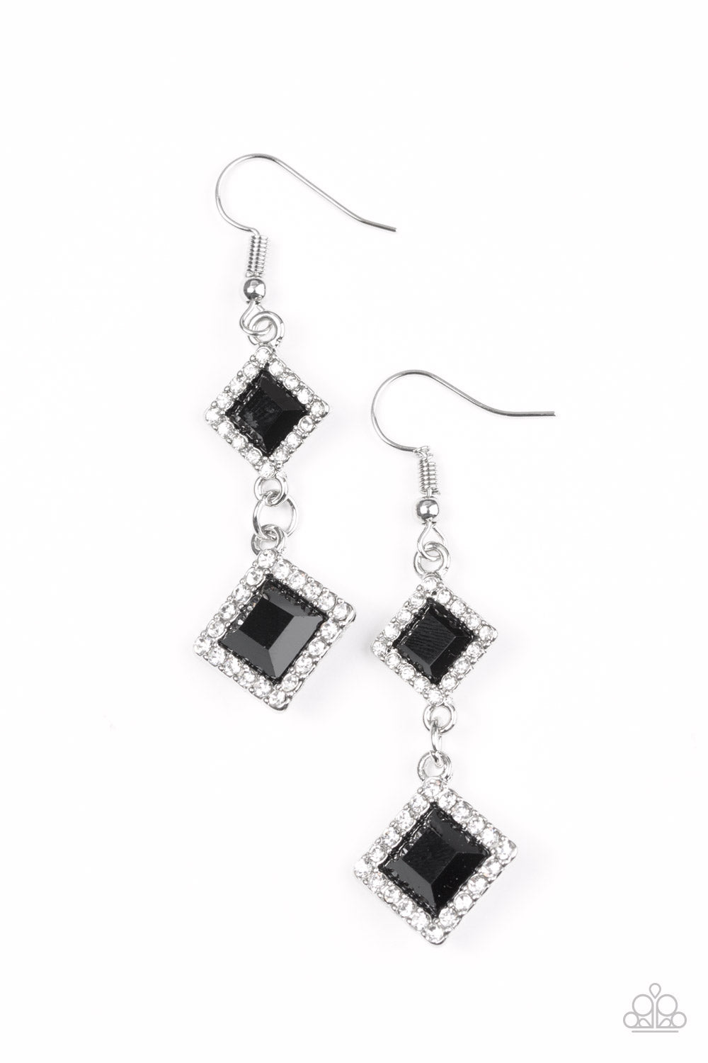 Paparazzi Accessories Timelessly Times Square - Black Earrings 