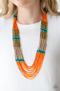 Paparazzi Accessories Rio Roamer - Orange Necklace & Earrings 