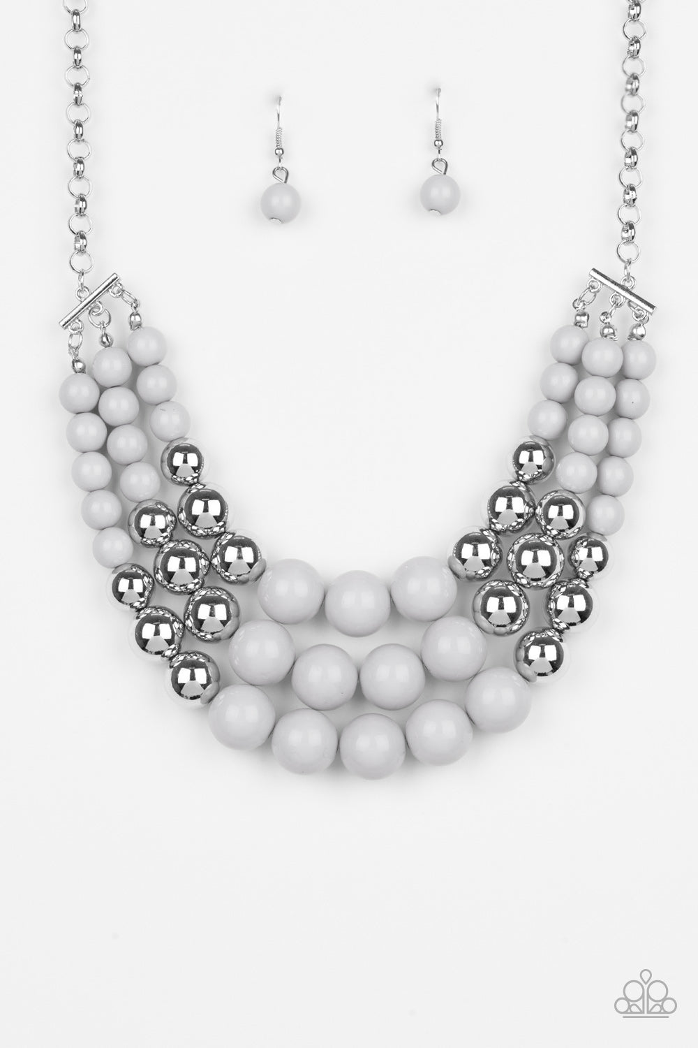 Paparazzi Accessories Dream Pop - Silver Necklace & Earrings 