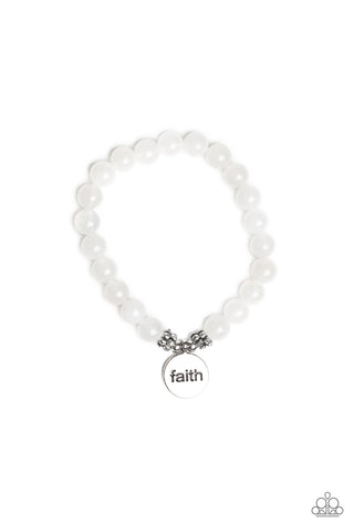 Paparazzi Accessories FAITH It, Till You Make It - White Bracelet 