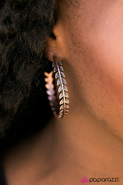 Paparazzi Accessories Rome Roaming - Copper Earrings 