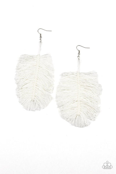 Paparazzi Accessories Hanging by a Thread - White Earrings 