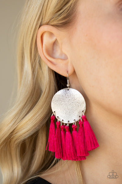 Paparazzi Accessories Tassel Tribute - Pink Earrings 