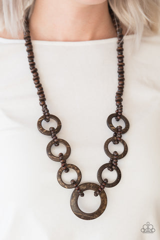 Paparazzi Accessories Endless Summer - Brown Necklace & Earrings 