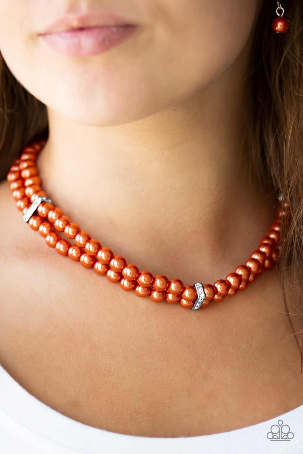 Paparazzi Accessories Put On Your Party Dress - Orange Necklace & Earrings 