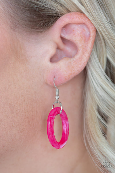 Paparazzi Accessories Turn Up The Heat - Pink Necklace & Earrings 