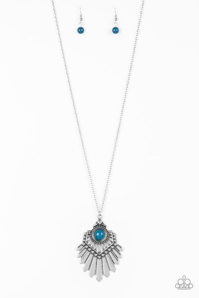 Paparazzi Accessories Inde-PENDANT Idol - Blue Necklace & Earrings 