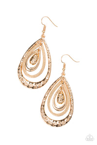 Paparazzi Accessories Metallic Monsoon - Gold Earrings 