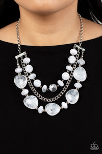 Paparazzi Accessories Oceanside Service - White Necklace & Earrings