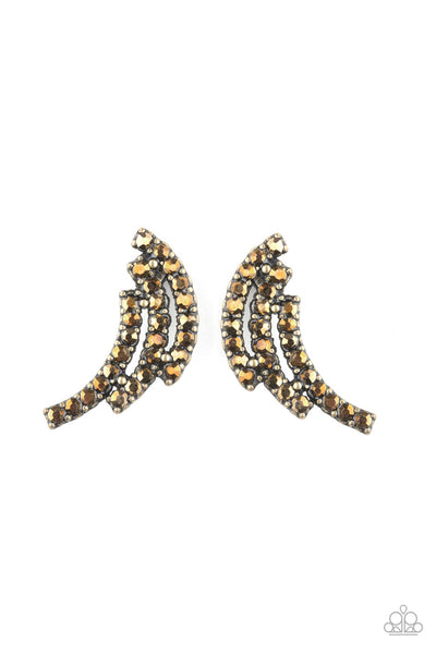 Paparazzi Accessories Wing Bling - Brass Earrings 