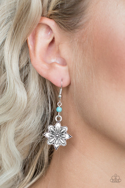 Paparazzi Accessories Cactus Blossom - Blue Earrings 