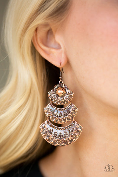 Paparazzi Accessories Impressively Empress - Copper Earrings 
