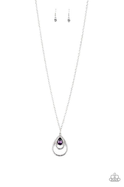 Paparazzi Accessories Teardrop Drama - Purple Necklace & Earrings 