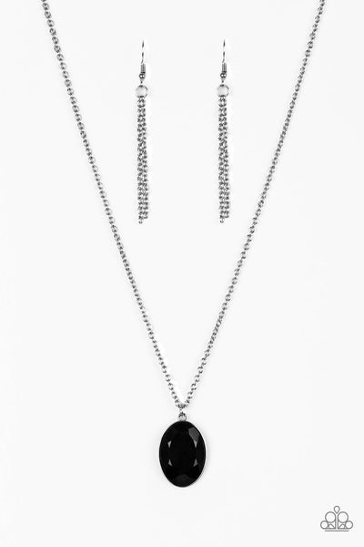 Paparazzi Accessories Definitely Duchess - Black Necklace & Earrings 