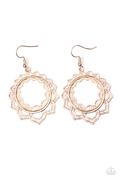 Paparazzi Accessories Modest Mandalas - Rose Gold Earrings 