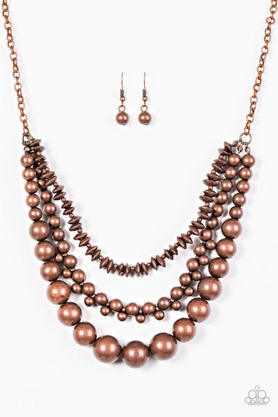 Paparazzi Accessories Beaded Beauty - Copper Necklace 