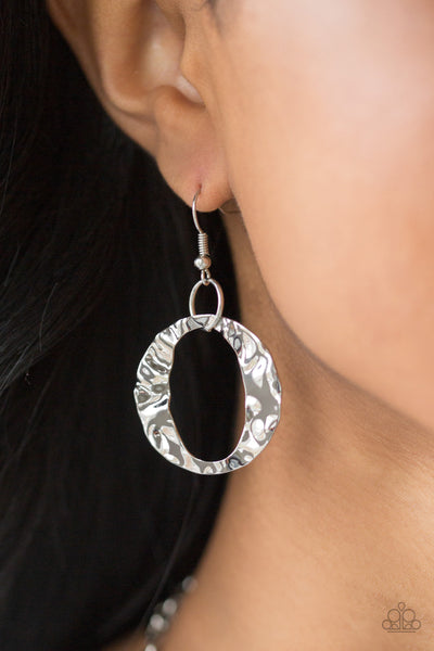 Paparazzi Accessories Capital Contour - Silver Necklace & Earrings 