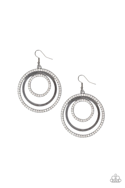 Paparazzi Accessories Rippling Refinement - Black Earrings 