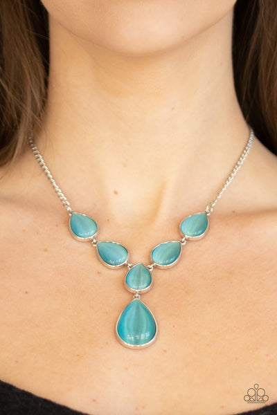Paparazzi Accessories Dewy Decadence - Blue Necklace & Earrings 