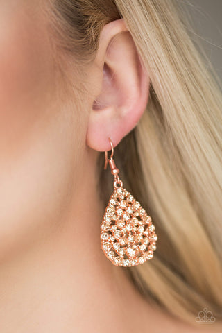 Paparazzi Accessories Sparkle Brighter - Copper Earrings 