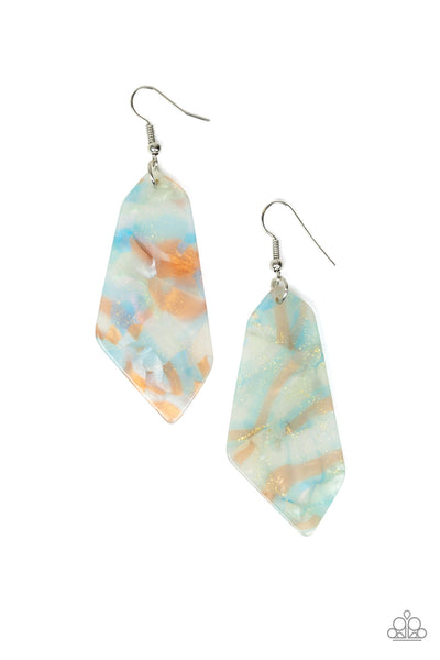 Paparazzi Accessories Walking On WATERCOLORS - Blue Earrings 