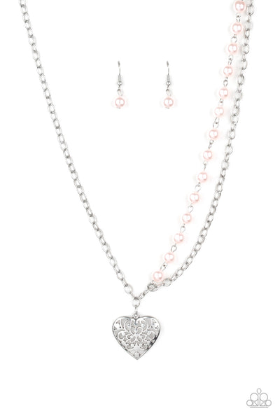 Paparazzi Accessories Forever In My Heart - Pink Necklace & Earrings 