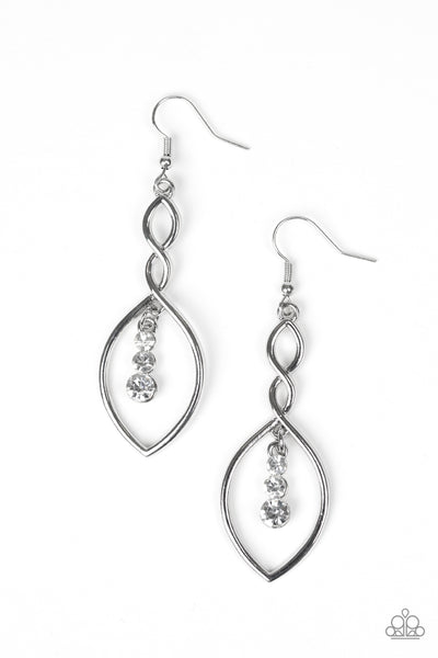 Paparazzi Accessories Timeless Twist - White Earrings 