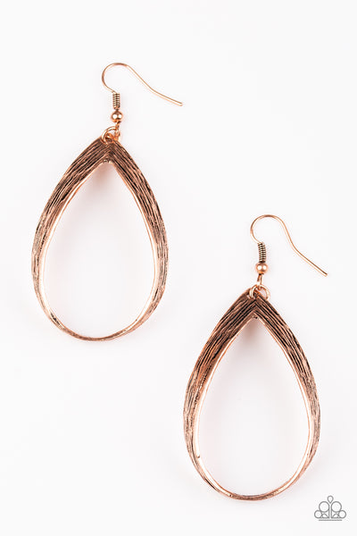 Paparazzi Accessories Come REIGN or Shine - Copper Earrings 